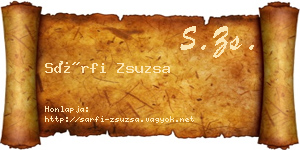 Sárfi Zsuzsa névjegykártya